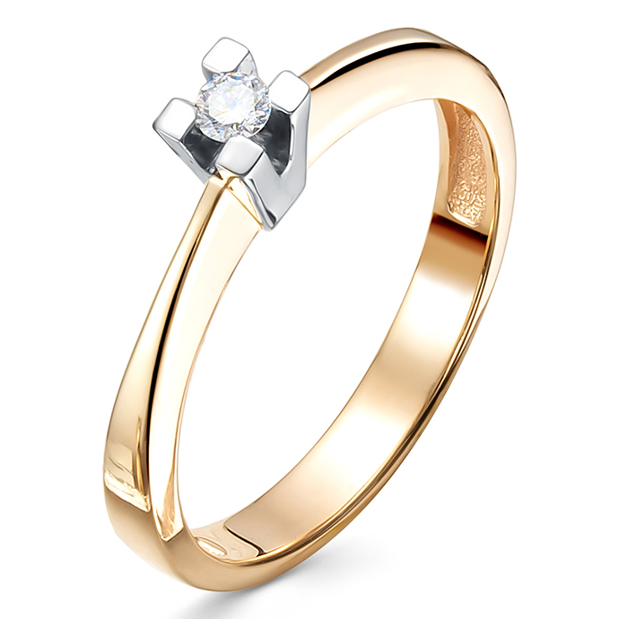 Кольцо, золото, бриллиант, 3676-110
